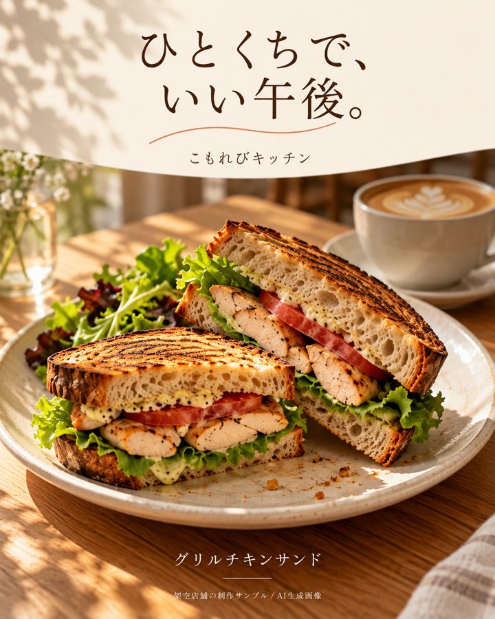 こもれびキッチン（架空）の料理紹介の投稿画像